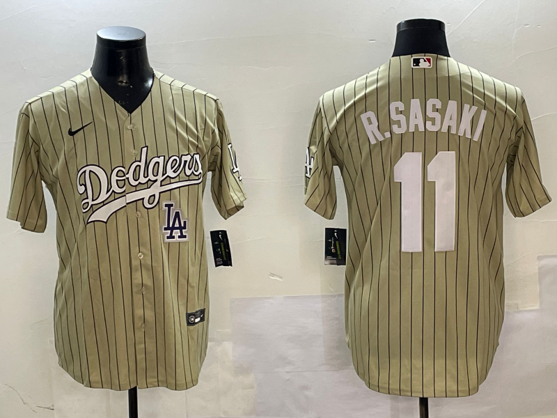 Men Los Angeles Dodgers #11 R Sasaki yellow 2025 MLB nike jersey style 12->los angeles dodgers->MLB Jersey